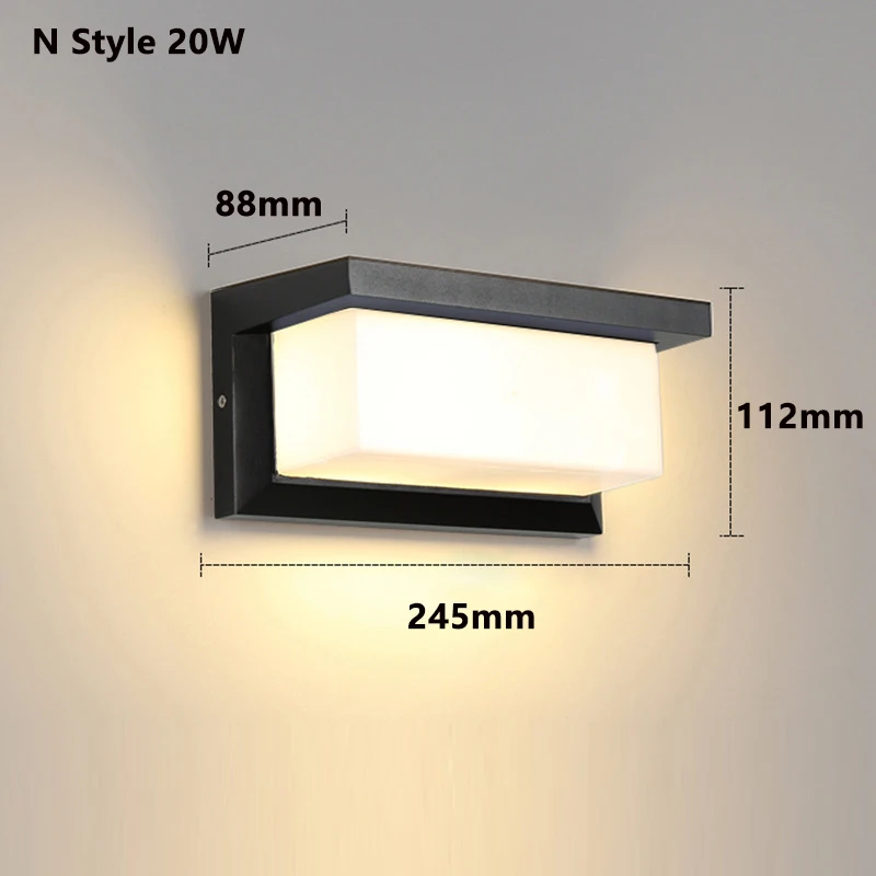 Lampu Dinding Led luar ruangan Sensor Microwave lampu otomatis lampu dinding lampu teras lampu taman balkon Sensor gerak