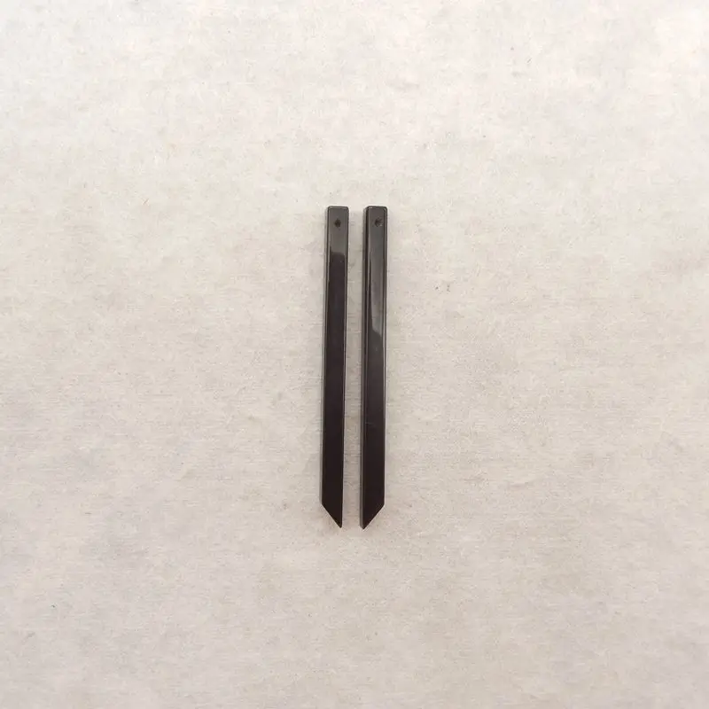 Polished Obsidian Tapered Earrings Pair, Natural Black Gemstone, Sleek Finish for Edgy, Artisanal Jewelry 60x4x4mm-4g