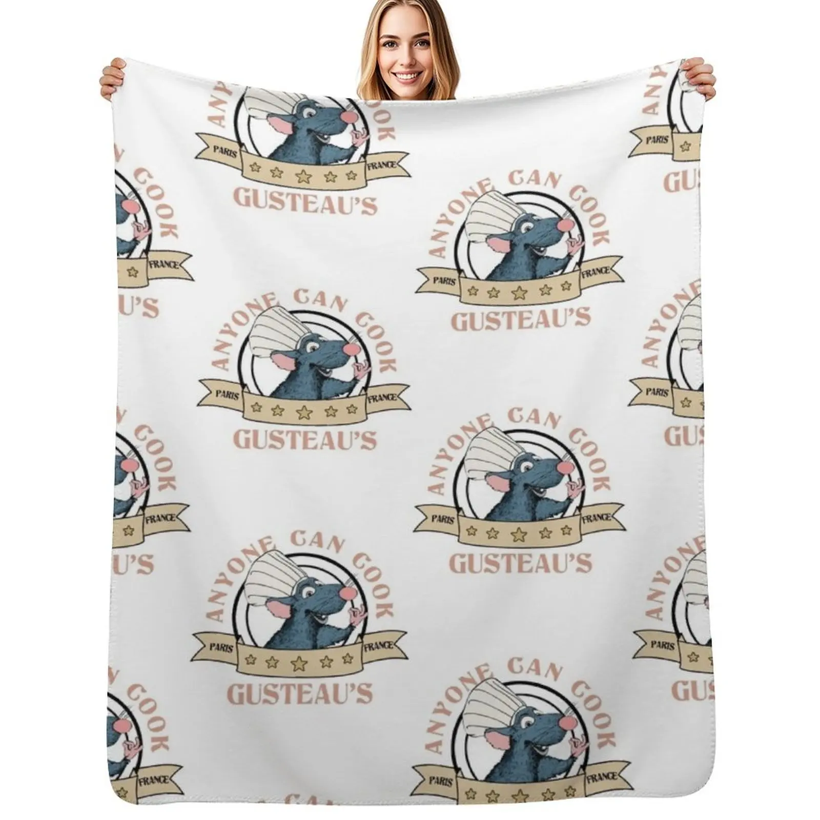 Ratatouille Gusteau's Anyone Can Cook Throw Blanket funny gift Summer Beddings Polar Single Thermal Blankets