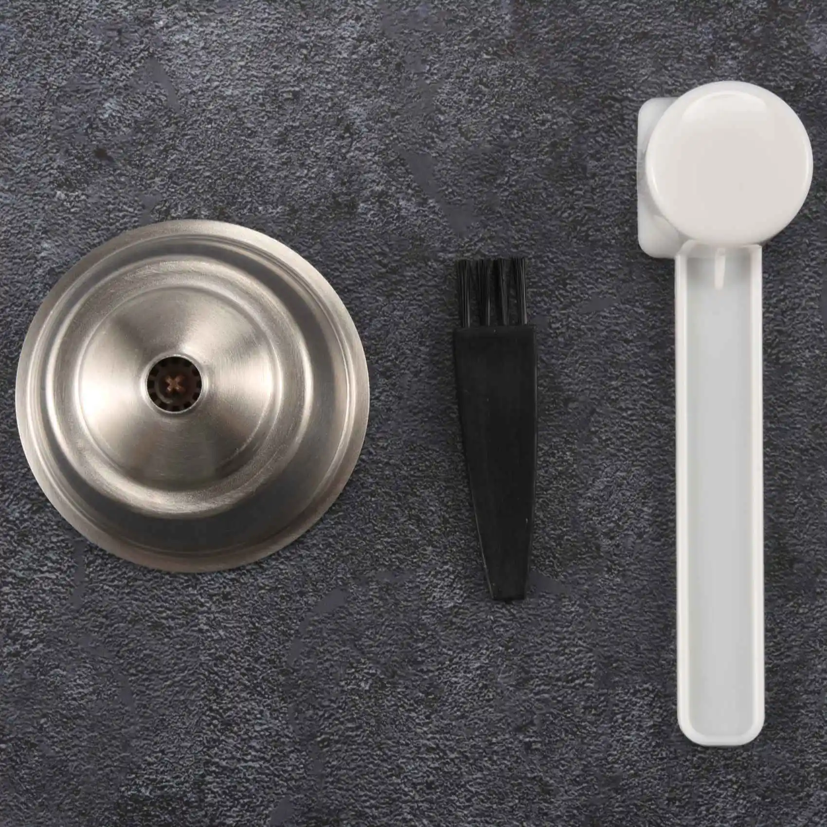 ABXF-Capôula reutilizável para Dolce-Gusto, filtro de café de aço inoxidável para conjunto Nescafé/Dolce-Gusto (com colher e escova)