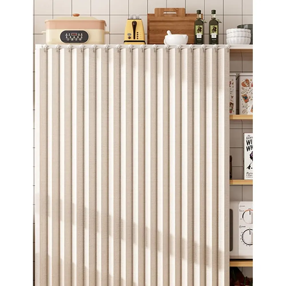 

Beige Water-Resistant Kitchen Cabinet Curtains for Privacy, 70.9x78.7 inches