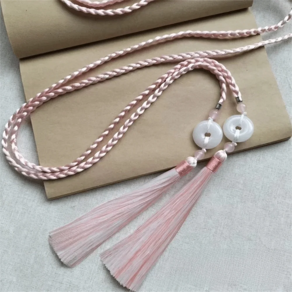Retro Handgewebter Hanfu Taillengürtel Chinesischer Stil Traditioneller Quasten-Taillenriemen Ping An Anhänger Taillenseil für Männer und Frauen – Detail 4