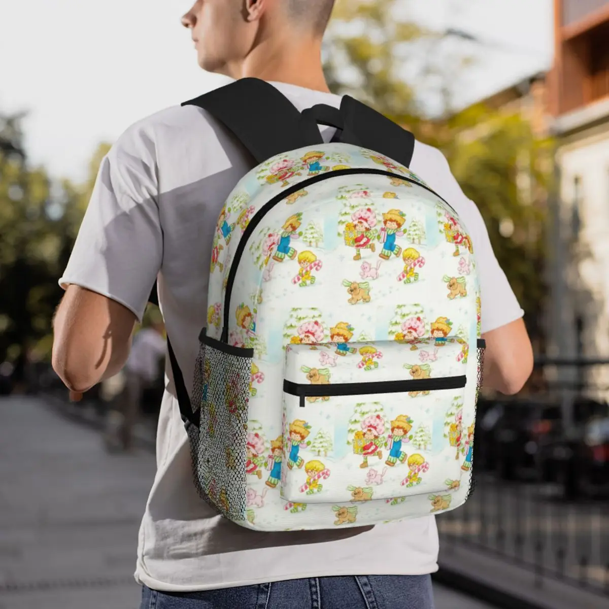 

Strawberry Shortcake Winter Backpack Daypack Large Capacity Children BookBag School Bag Shoulder Bags for Men Women