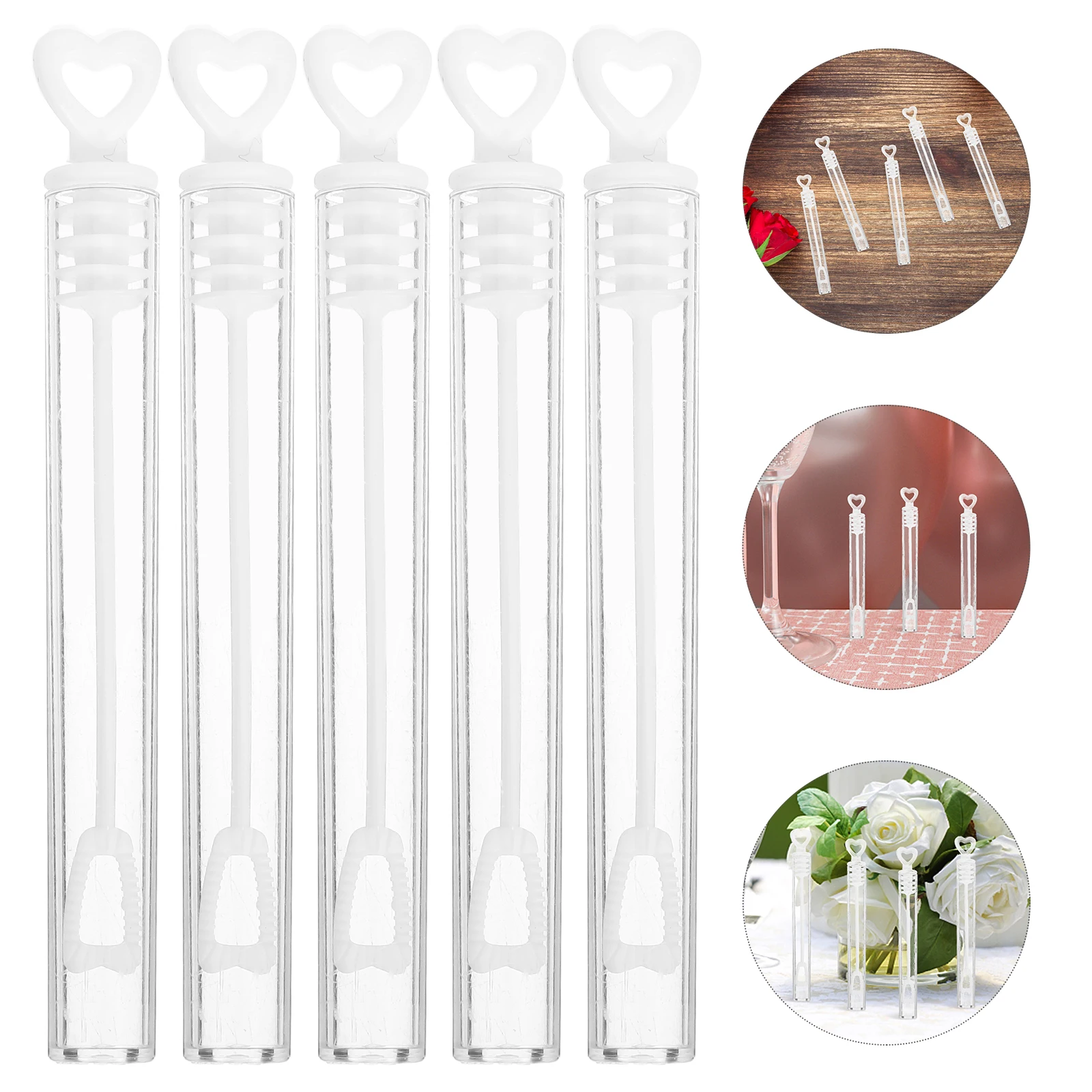 

48pcs Love Heart Bubble Sticks Lightweight Ergonomic Design White Wedding Party Favors Kids Toys Outdoor Safe