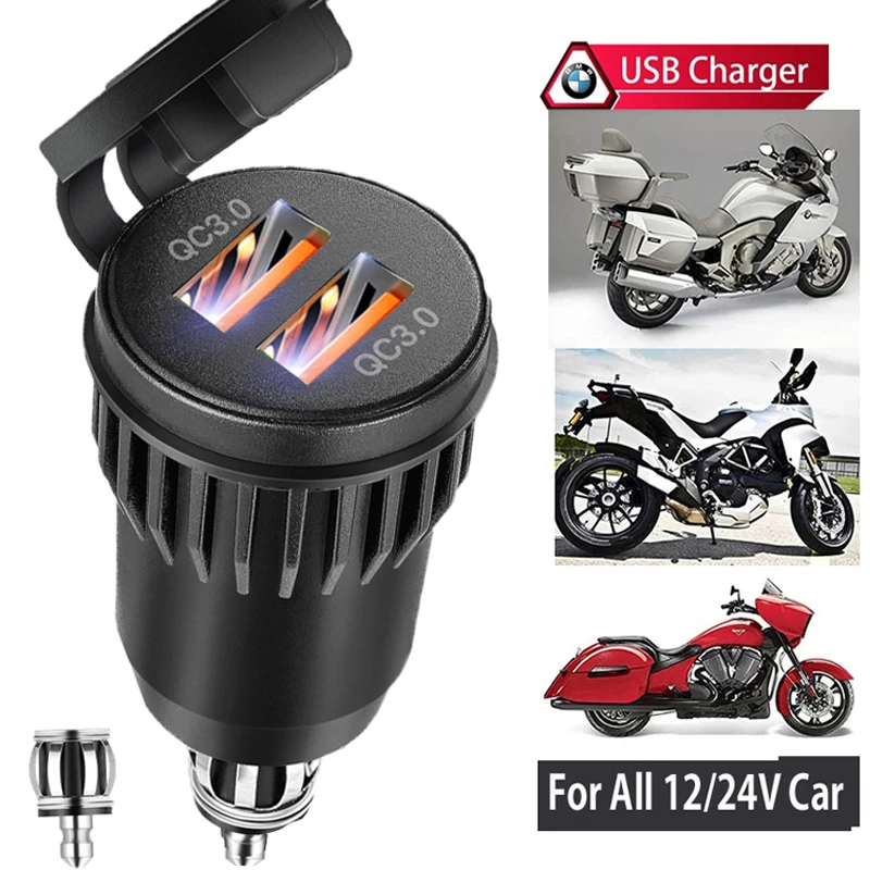 Adapter szybkiego ładowania Motocykl QC 3.0 gniazdo motocyklowe 12v do usb c eu wtyczka Hella DIN Gniazdo zasilania dla BMW