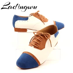 Ladingwu-Chaussures de danse de salon multicolores en cuir et daim pour hommes, baskets pour hommes, chaussures de danse latine professionnelles