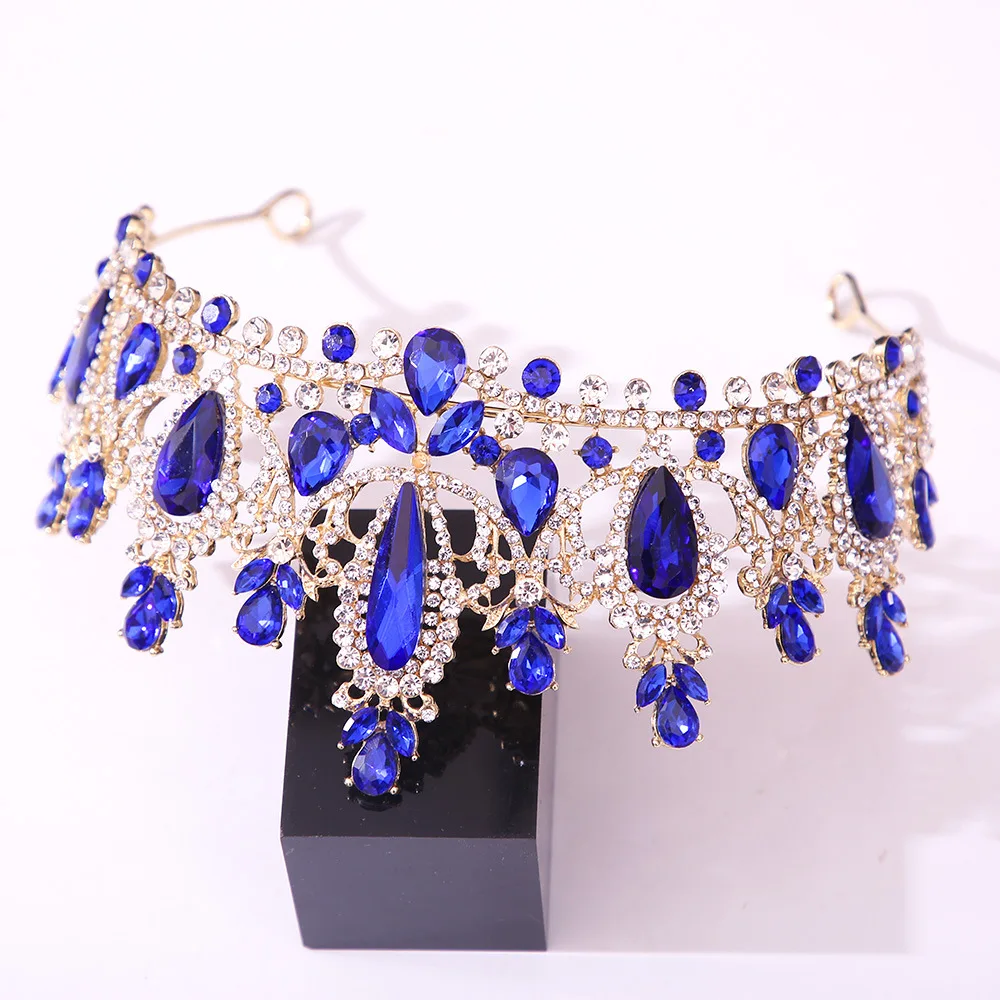AB Colors Tiaras and Crowns for Women Bride Headdress Wedding Crown Hair Jewelry Princess Party Birthday Daidem Accessories