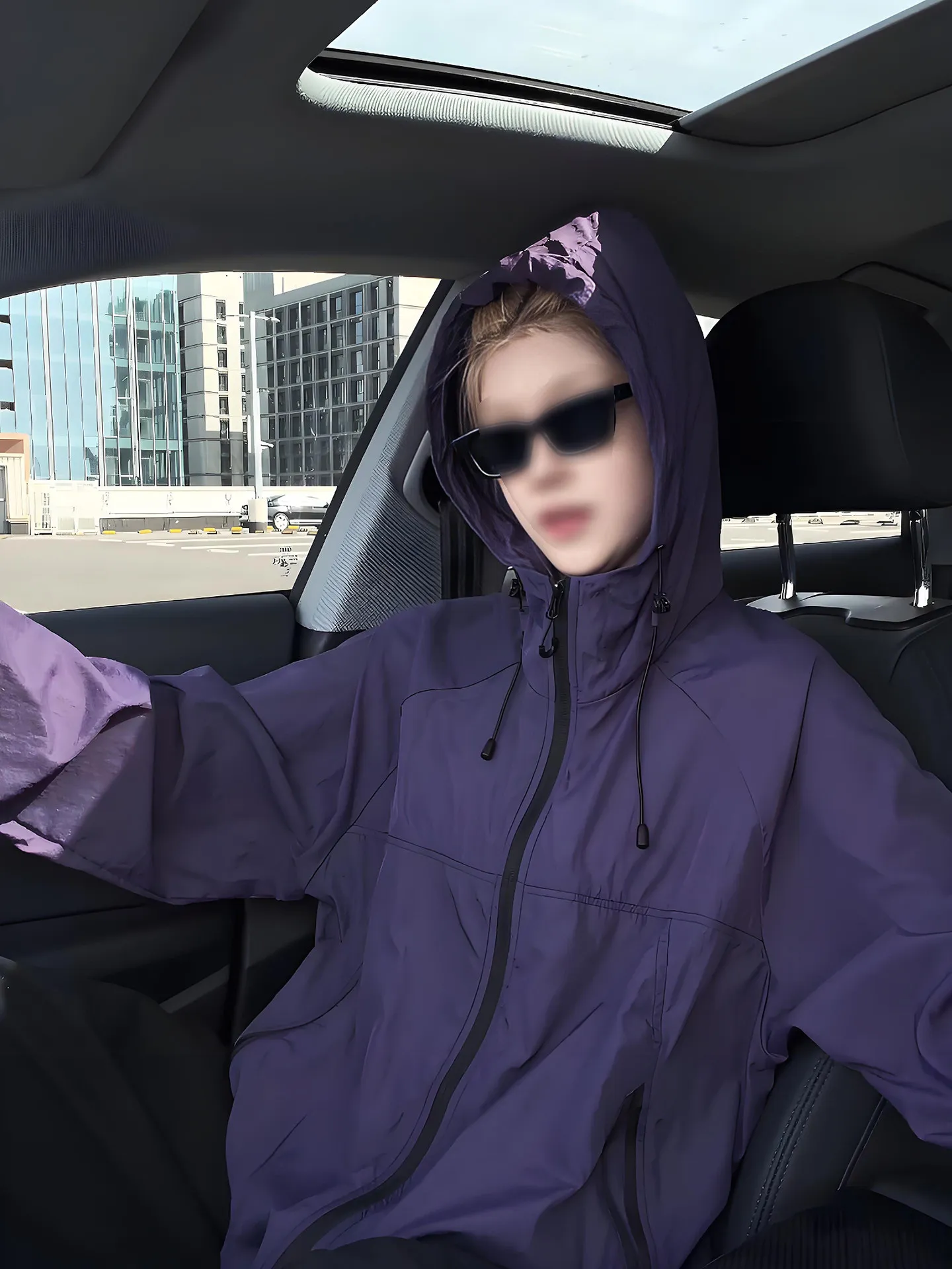 Quick Dry Ice Silk Men's Summer Thin Riding Suit UV Protection Outdoor Clothing Hooded Jacket Breathable Zipper Closure Pure ...