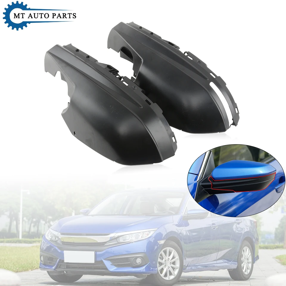 MTAP Car Outer Side Rearview Mirror Lower Cover Black Side Mirror Cover  For Honda For CIVIC FC1 FC7 2016 2017 2018 2019 2020