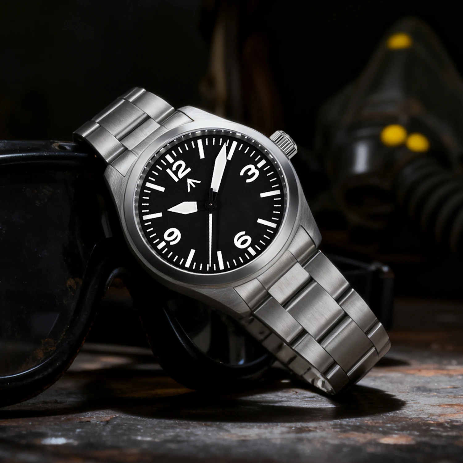 Militado ML08 38 مللي متر ساعة ميدانية VH31 سويب ثانية حركة كوارتز 100 متر مقاوم للماء 316L الفولاذ المقاوم للصدأ الياقوت ساعات مضيئة #2