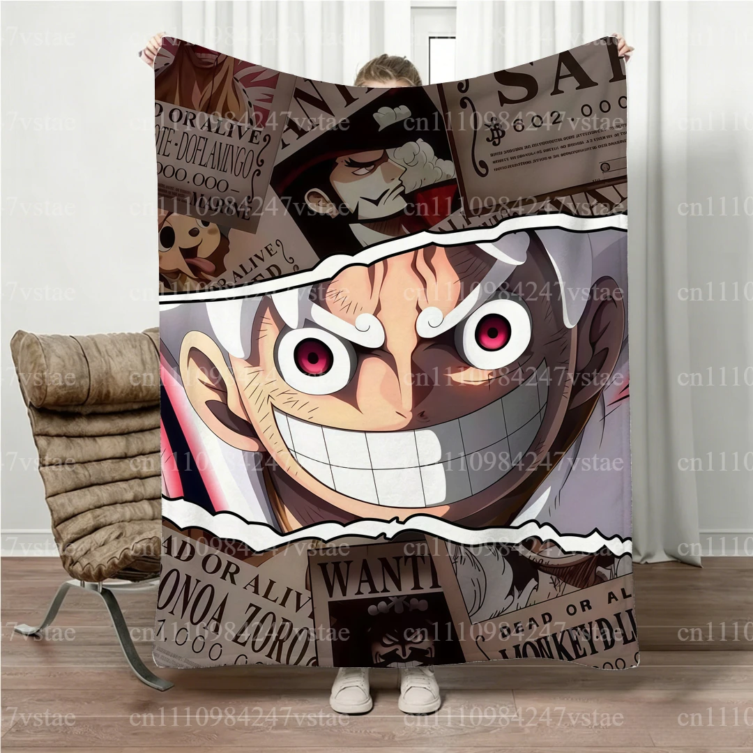 Manta de Franela Suave para Toda la Temporada, Diseño de Luffy Gear 5, para Padres e Hijos, Ideal para Sofá o Cama, Regalo