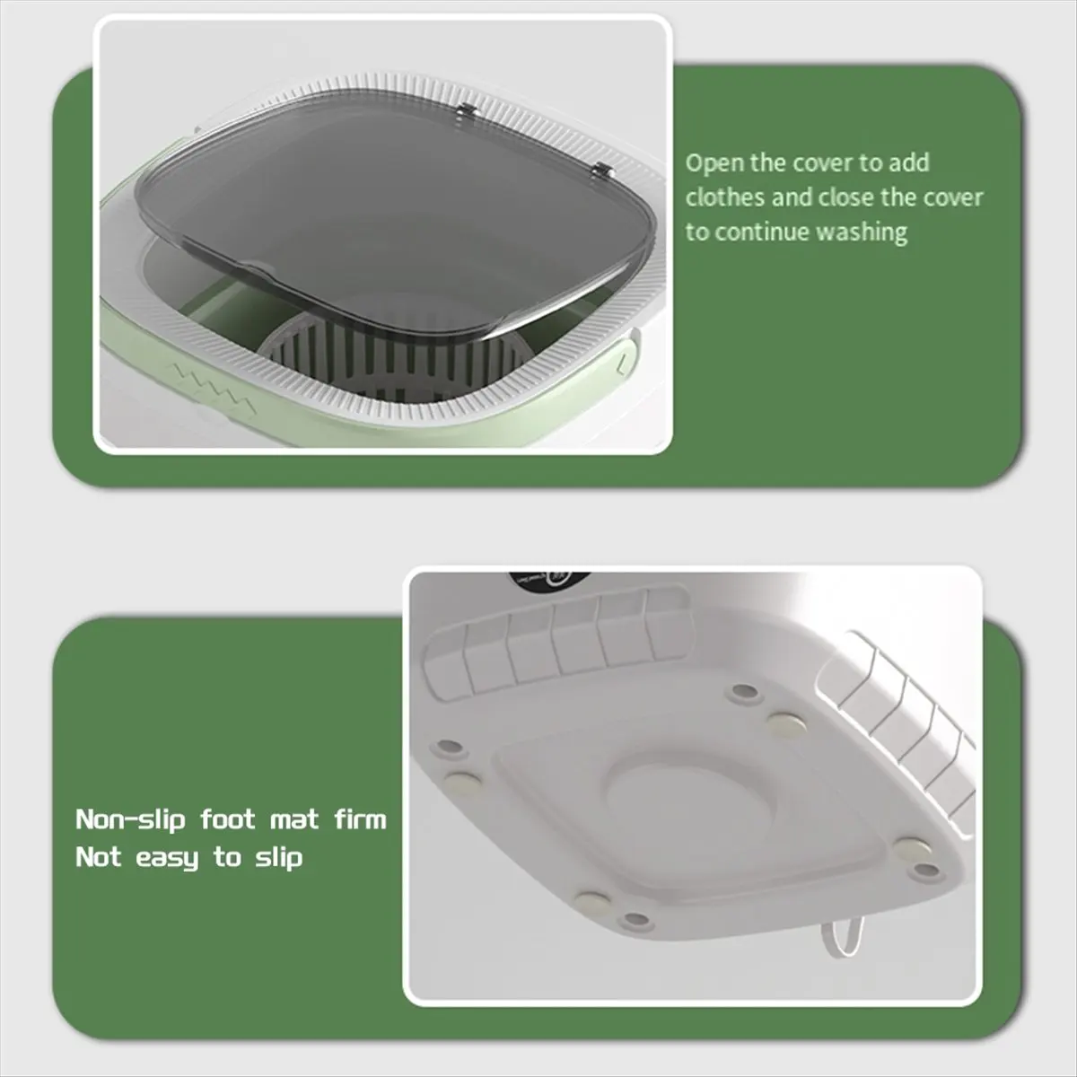 BaoBao- Mini Folding Washing Machine 12L Capacity Automatic Home Portable Multifunction Baby Underwear Washing Machine US Plug C