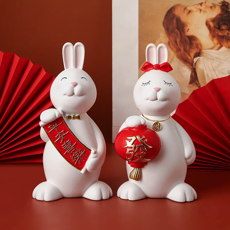 

Rabbit Ornaments Resin Home Decoration Wedding Room Gifts Spring Festival Decorations Housewarming Gifts