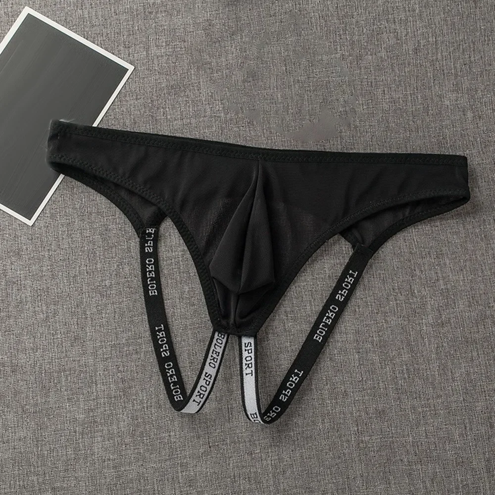 Mens Jock Strap Mesh Soft Breathable See Through Underwear Backless Pouch Jockstrap Breathable Briefs Quick Dry Ultra-Thin Thong