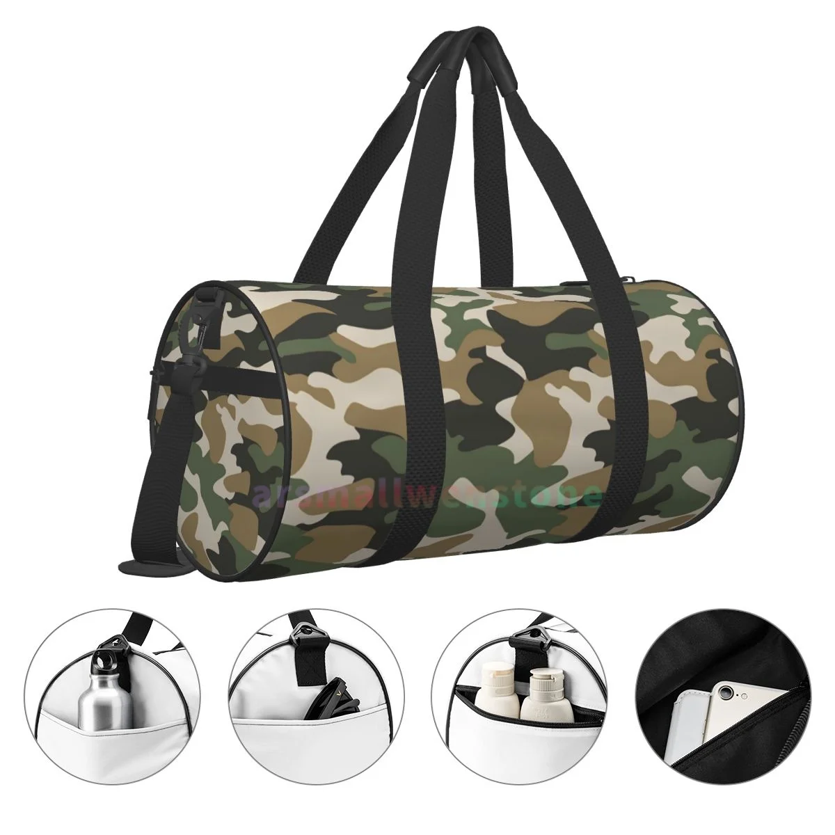 Bolsa de Yoga de camuflaje, mochila duradera de entrenamiento, bolsos redondos para Fitness al aire libre, bolsa de viaje