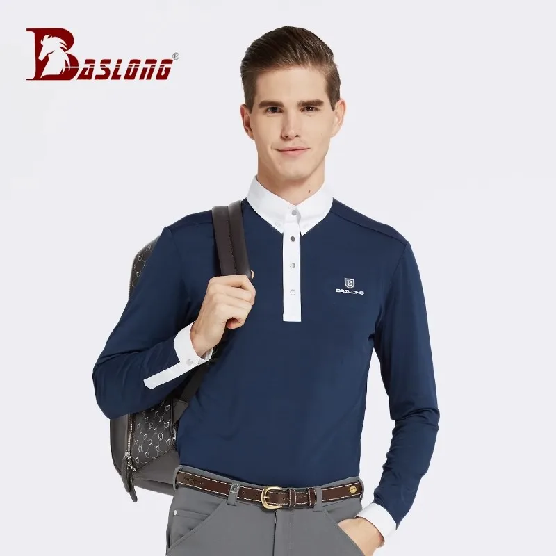 승마 티셔츠 긴팔 폴로 셔츠 봄과 여름 속건성 통기성 자외선 차단 승마 의류 대회 티셔츠 남녀 스타일 우아한 기사 복장