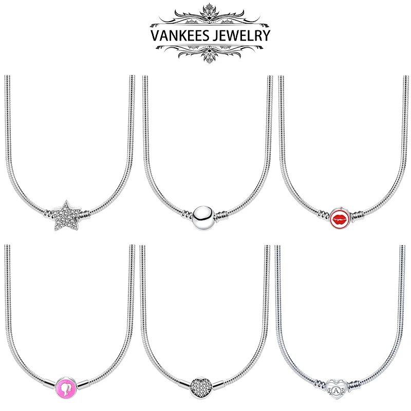 

Original 45-60cm 925 Silver Round Love Zircon Necklace Suitable for DIY Ornaments Birthday Jewelry Gifts