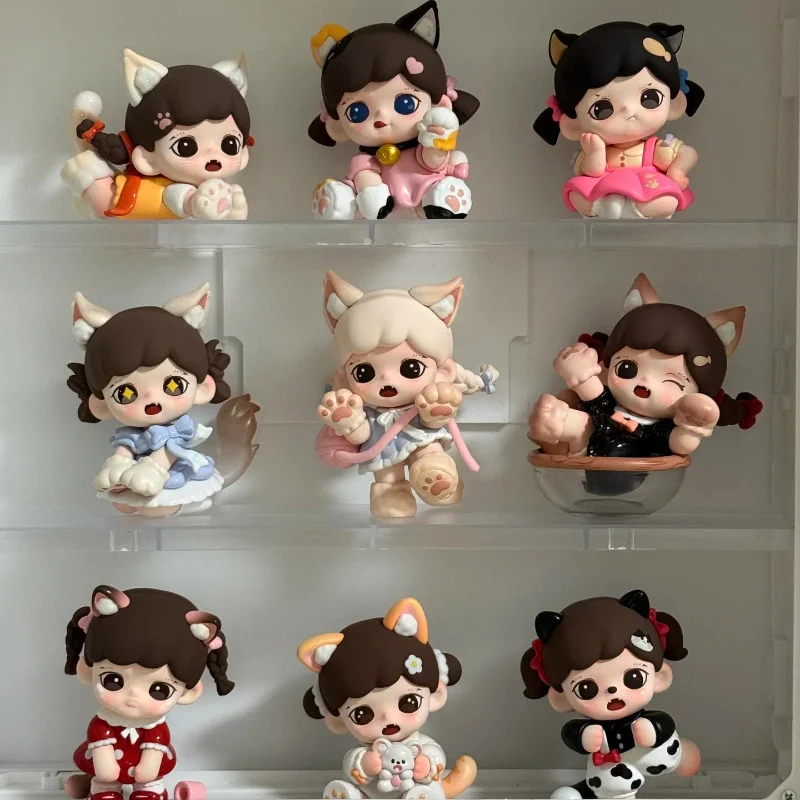 

Zoraa Meow Cat Face Club Mini Action Figure Blind Box Art Toy Kawaii Collectible Doll Room Decoration Birthday Surprise Gift