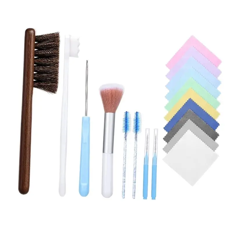 A95D-Professional Tools For Gold And Silver Jewelry- Jewelry Cleaning Brush Set(18 Pcs) With Polishing Cloth