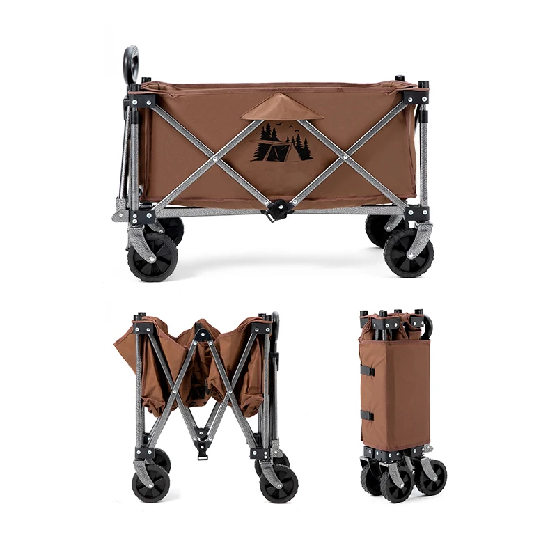 Portable Folding Wagon Heavy Duty Large Capacity Camping Trolley Outdoor Collapsible Shopping Picnic BBQ Fishing Cart