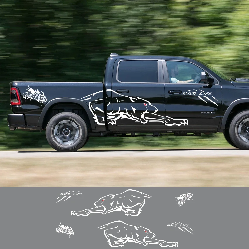 

6 шт. левная лапа, царапины на кузов, боковой комплект, автомобильные наклейки, водонепроницаемые для пикапа, универсальная виниловая пленка, декоративная наклейка, автостайлинг, аксессуары