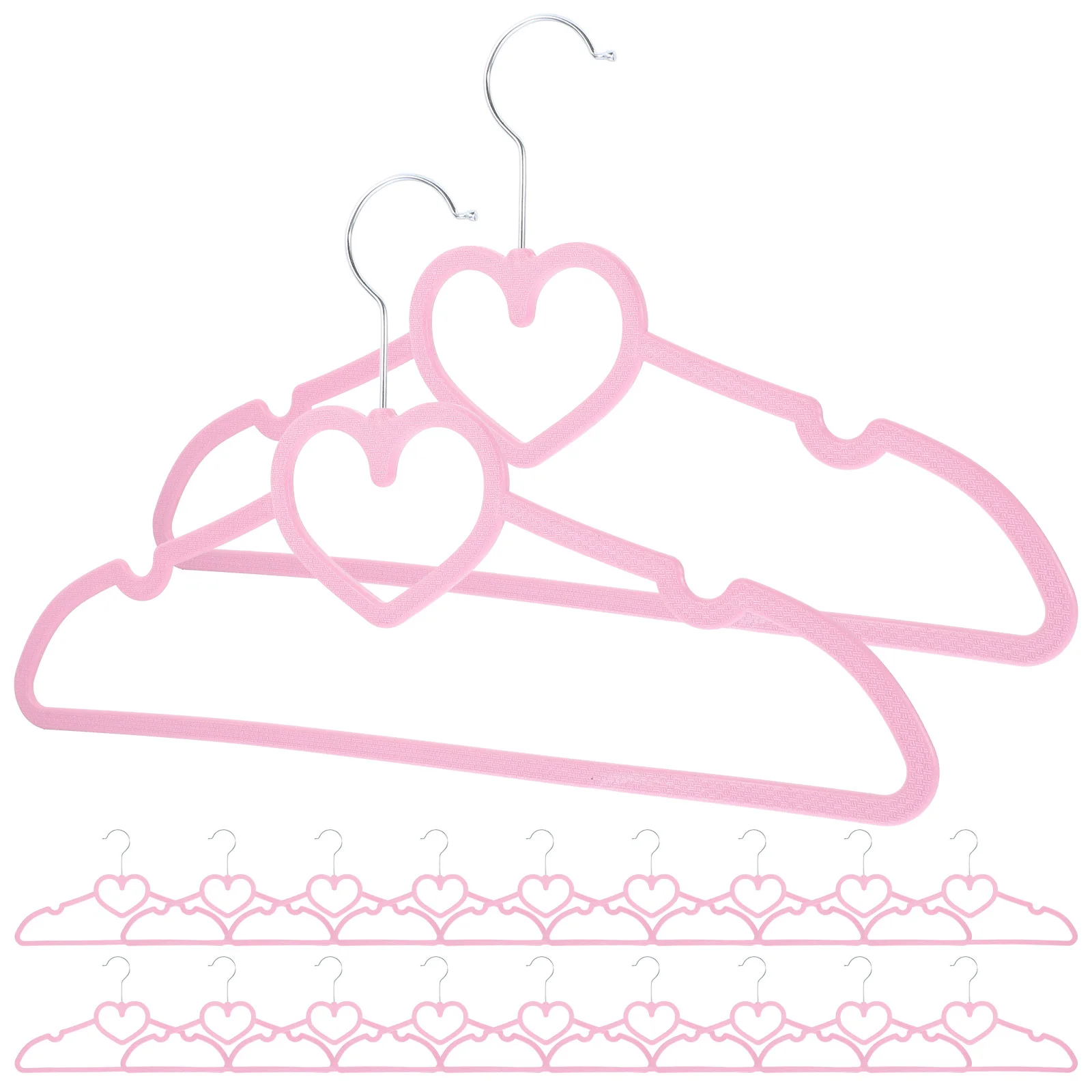 20 PCS Jackets for Girls Hanger Non-Slip Cloth Practical Heart-shaped Clothes Simple