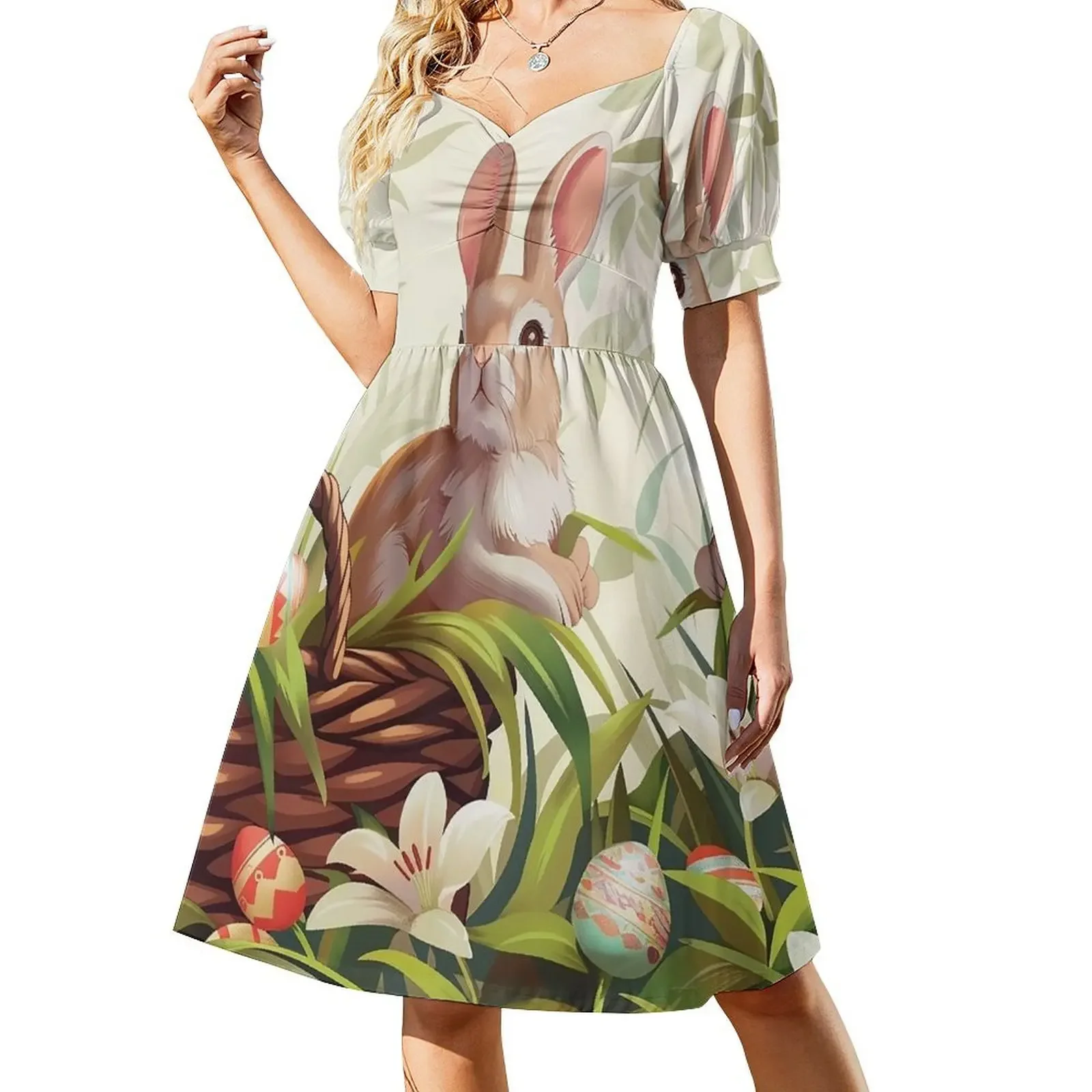 Enchanted Easter in the Woods Short-Sleeved Dress Dresses gala Dress women summer clothes for women