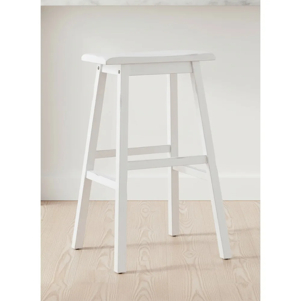 

Деревянный барный стул без спинки в деревенском стиле высотой 29 дюймов, стиль фермерского дома, морская белая отделка для кухонного острова