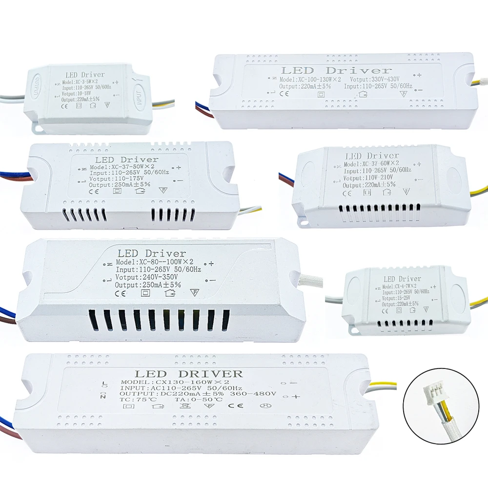 3W-160Wx2 Ceiling Light Power Supply AC110-265V Input Voltage 8-12Wx2 18-24Wx2 25-40Wx2 37-60Wx2 60-80Wx2 130-160Wx2 LED Driver