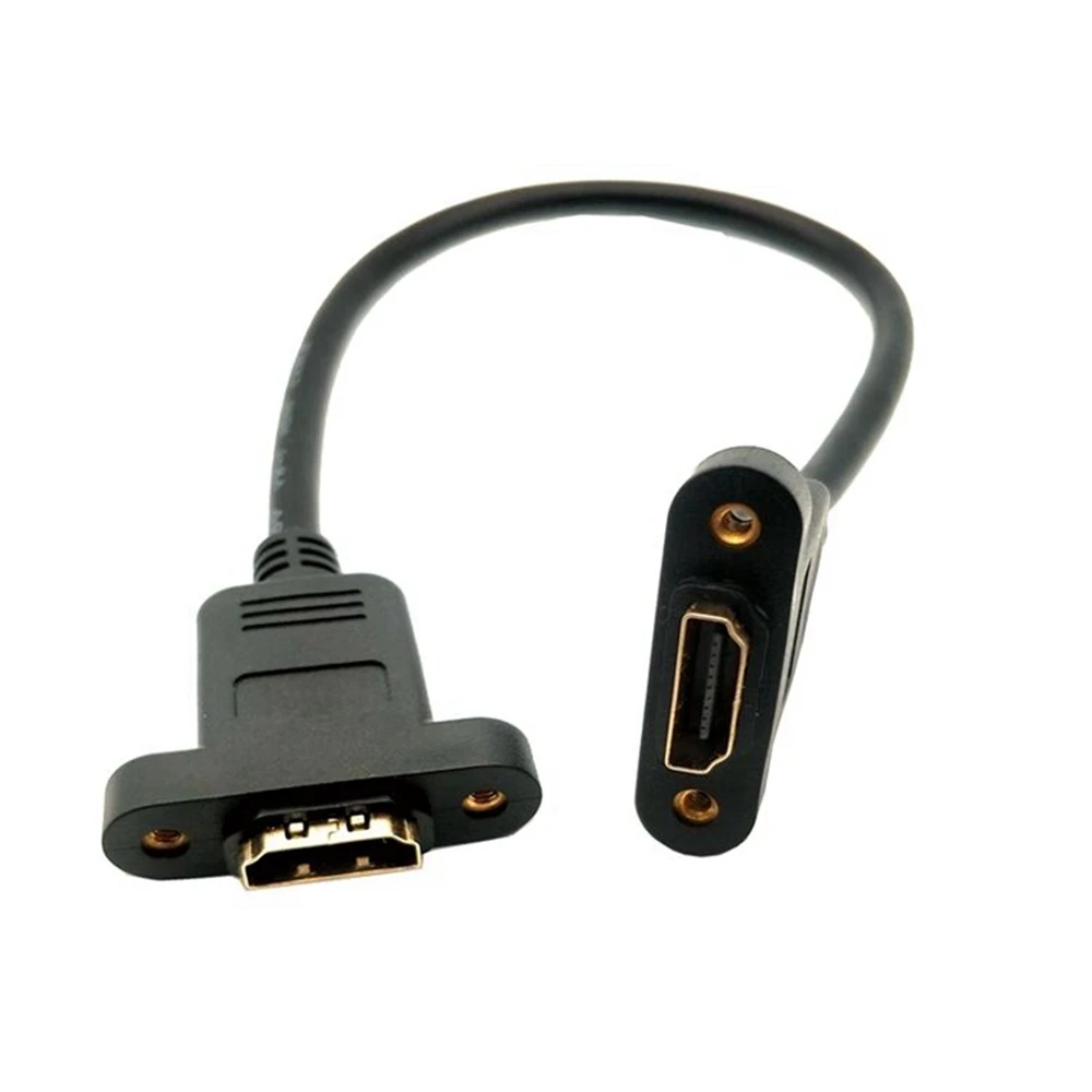 HDMI extension cable with screw hole can fix high-definition HDMI female to female extension cable, ear video connection cable,