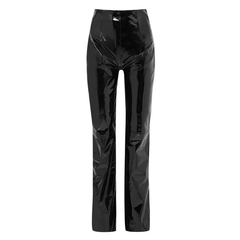 

Women Sexy Glossy Faux Leather Pencil Pants Ladies Slim Skinny PU Leather Trousers Women Legging Support Custom