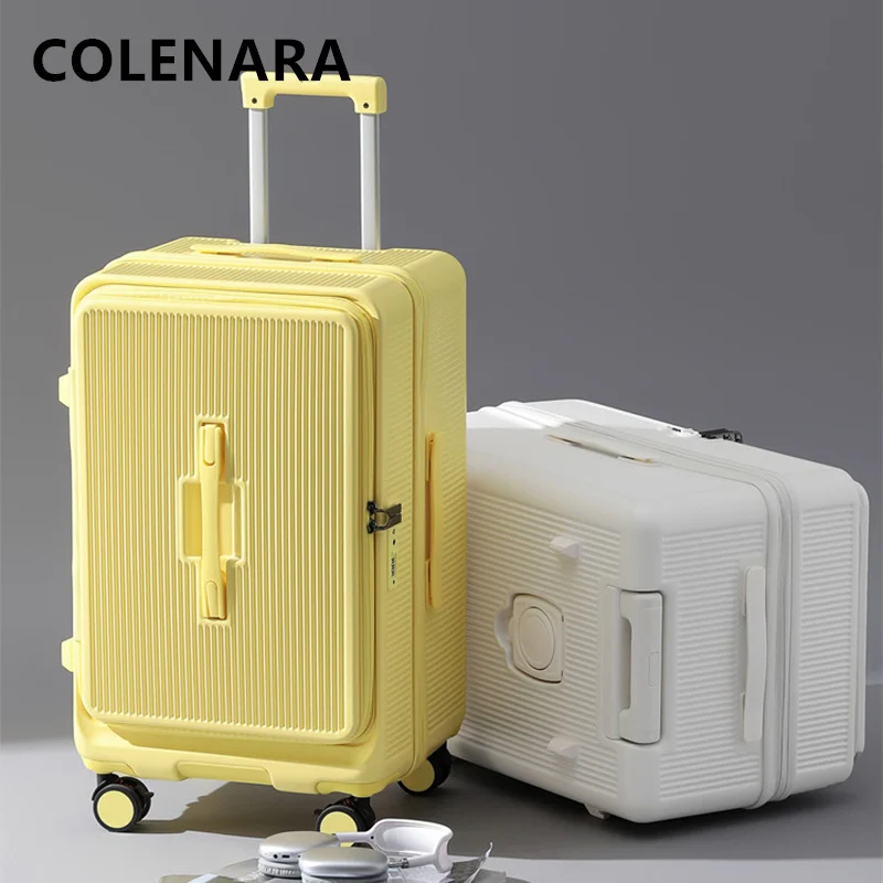 

COLENARA 20"24"26"Laptop Luggage Front Opening Boarding Box Multifunctional Trolley Case 28 Inches Large Capacity PC Suitcase