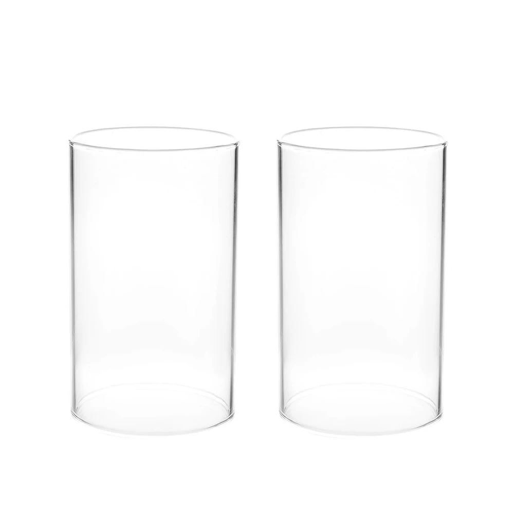 

2 Pcs Glass Lampshade Tealight Holder Decorations Hurricane Candleholders Sleeve High Borosilicate for Table Centerpiece