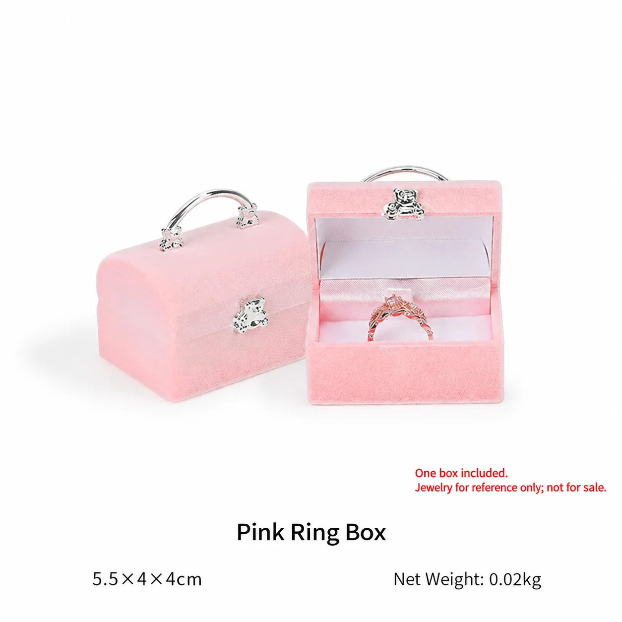 Flocked Velvet Jewelry Box Cute Cute Jewelry Gift Box Cartoon Ring Box Lightweight Jewelry Storage Display Case For Anniversary