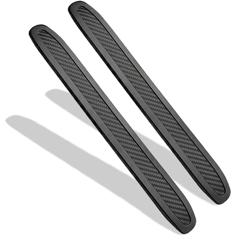 Car Bumper Protector Rubber Strips, Carbon Fibre Front And Rear Side Bumper Guard Cover For SUV MPV Pickup Truck, 4 Pcs