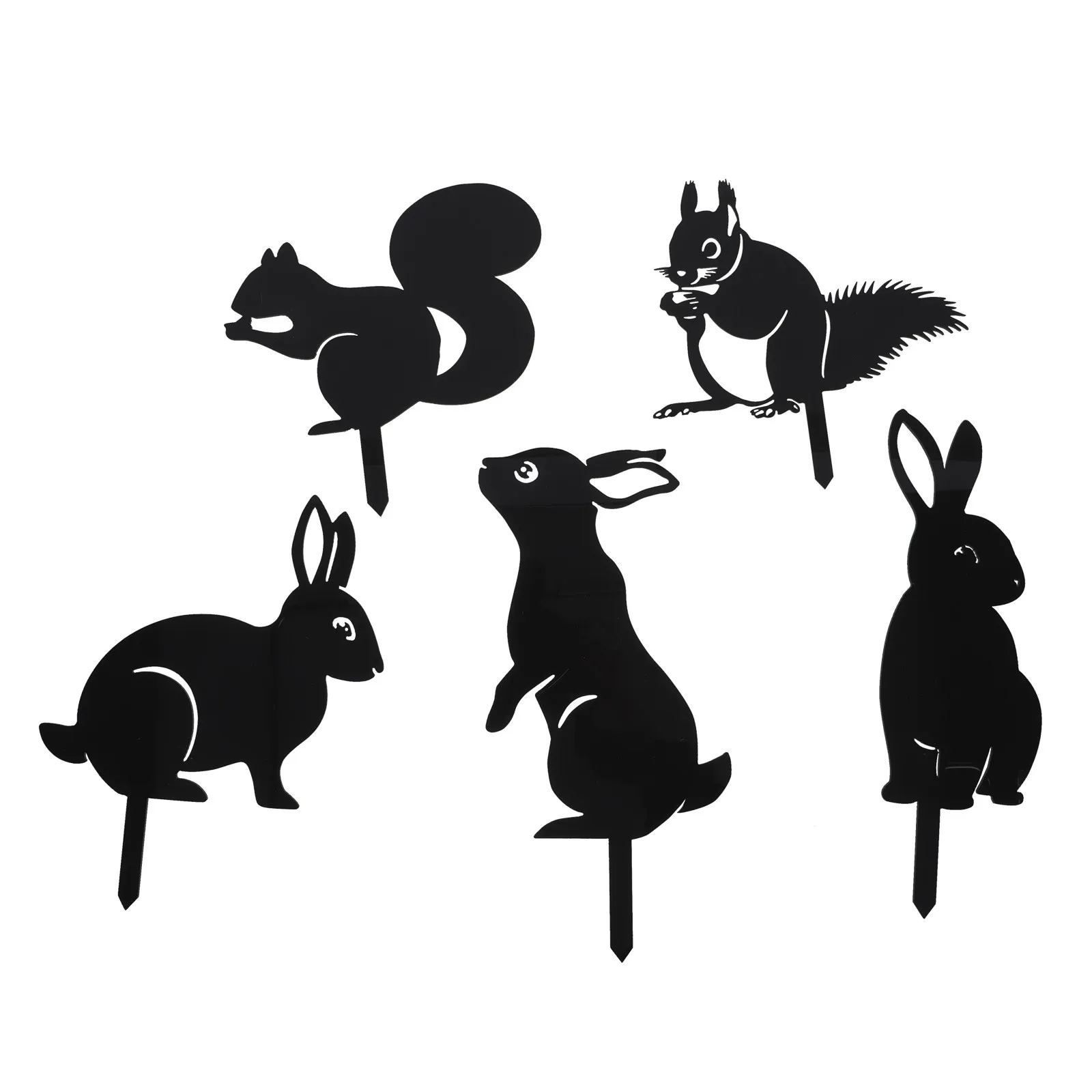 5 Pcs Garden Iron Plate Decor Squirrel Ornaments for Handmade Simulation Landscape Decoration