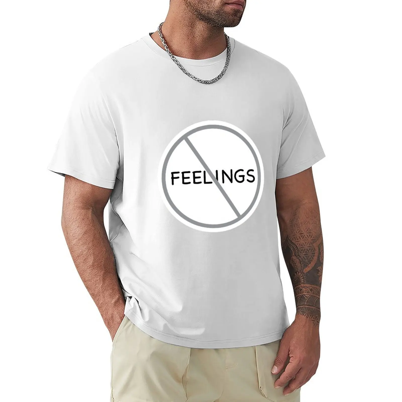 

No Feelings Emo - Gray T-shirt sweat oversized oversizeds anime clothes t shirts for men graphic