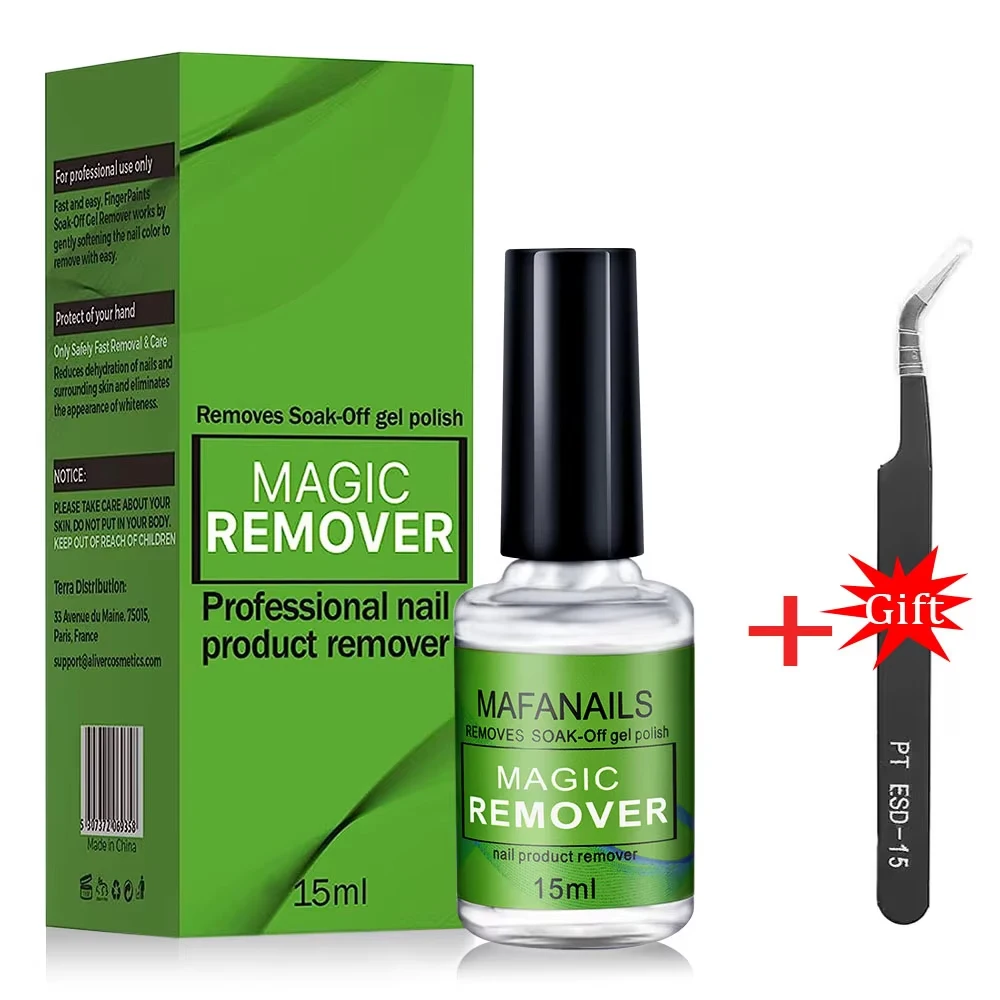 MAFANAILS 15ml Magic Fast เล็บเจล Polish Remover Soak-Off กึ่งถาวรเคลือบเงาเล็บเครื่องมือกําจัด 3 นาที Fast Remover
