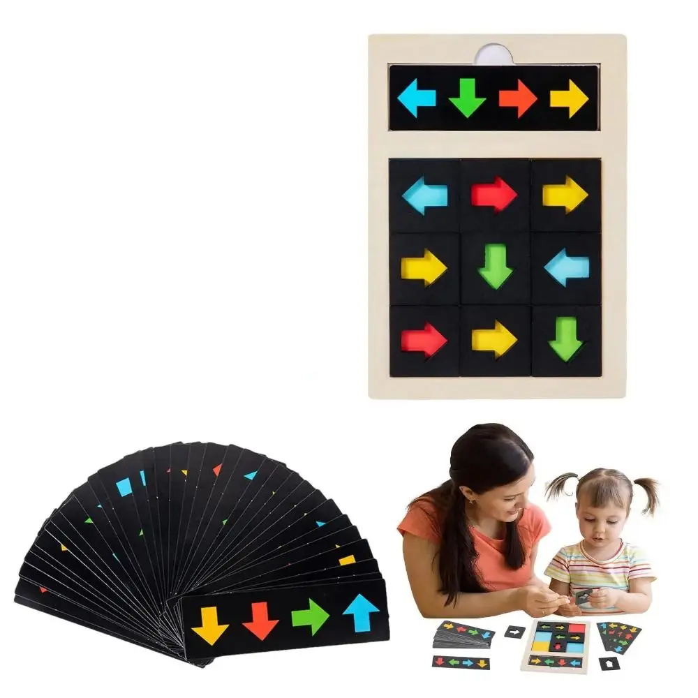 Houten richting Cognitie Zintuiglijk spel Puzzel Logisch denken Montessori Parochie Leren Draagbare kleurvorm Matching