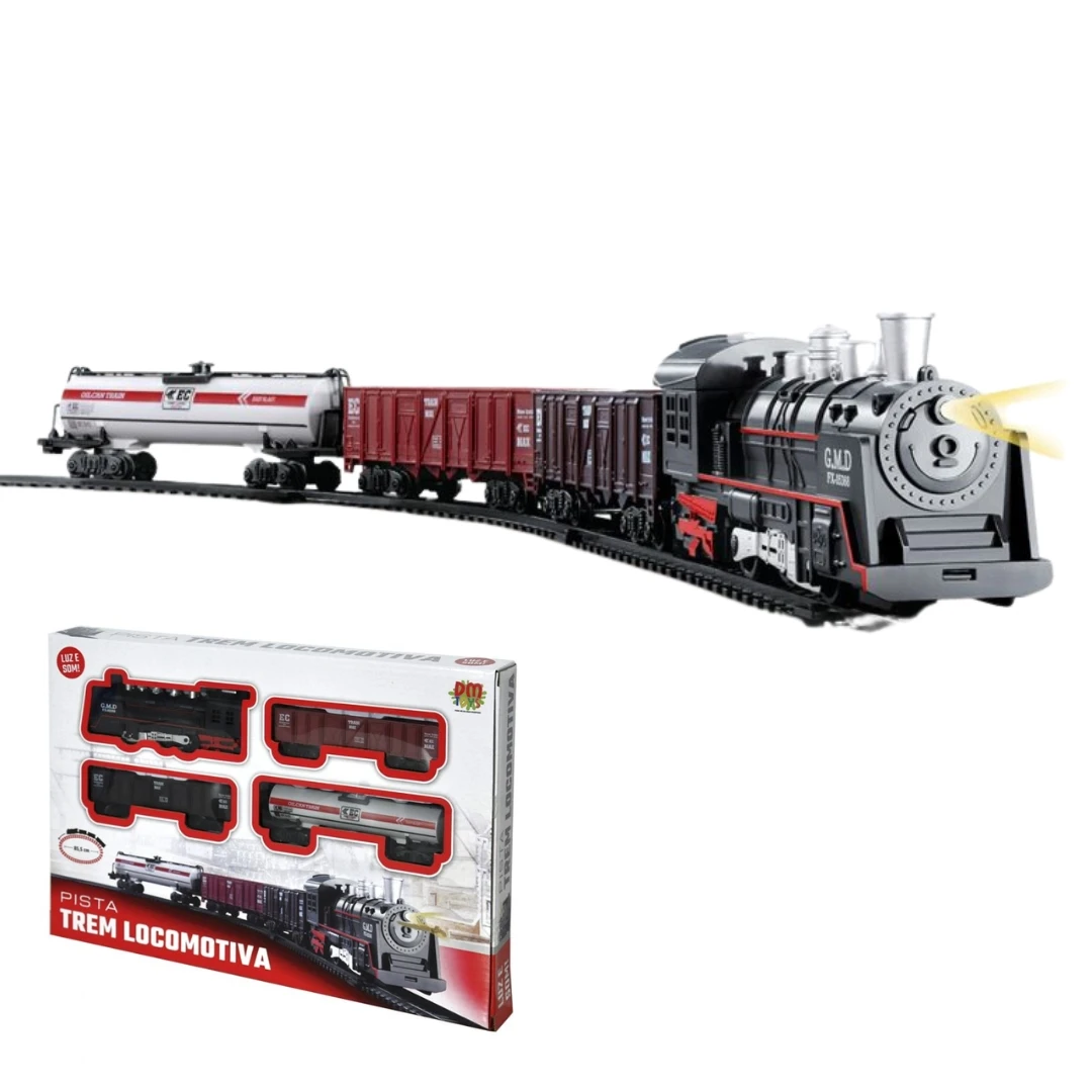 Track Train 85,5cm Electric Train Ferrorama Child Locomotive Light and Sound DM Toys DMT5374