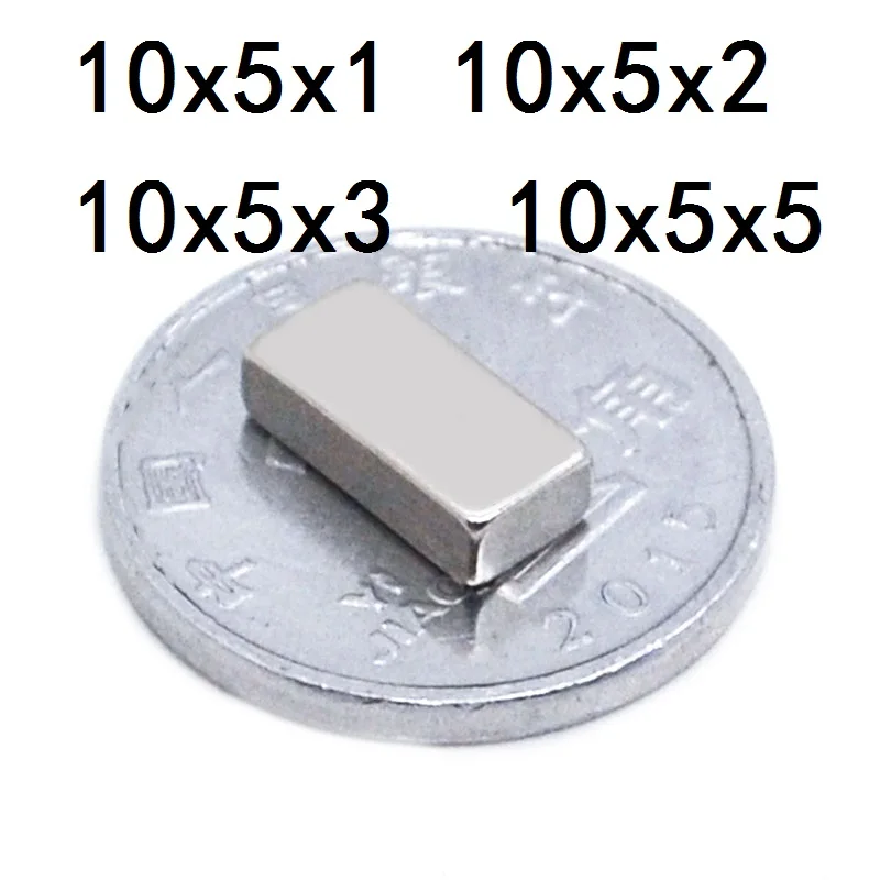 10 50 100PCS/LOT Magnet 10*5*1 10*5*2 10*5*3 10*5*5 N35 NdFeB MAGNET 10x5x1 10x5x2 10x5x3 10x5x5 Neodymium Magnets imanes new