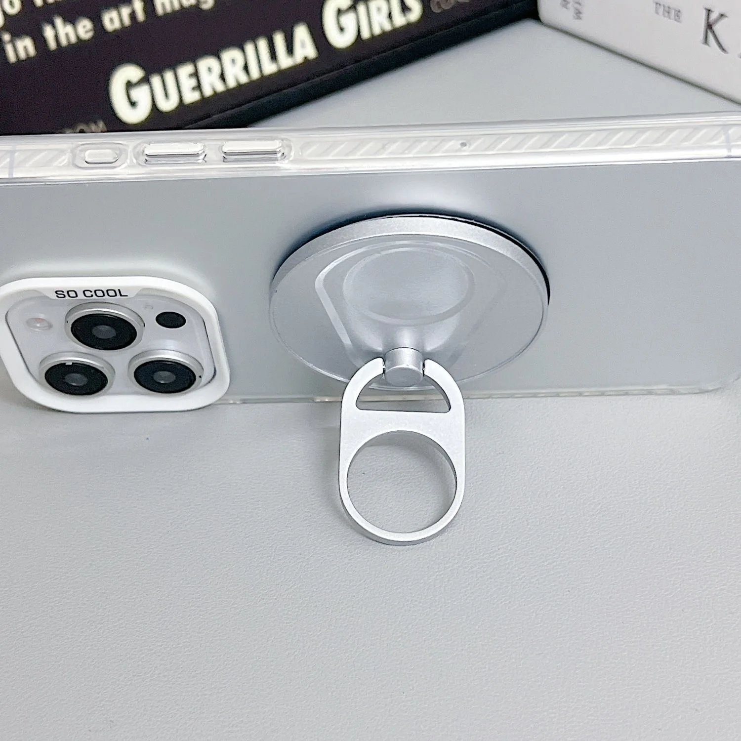 Für Magsafe Magnetische Zip Top Kann 1 Stücke Starke Saug Rotierenden 360 Wand Aufkleber Überall Klapp Ring Telefon Halter Legierung porta – Detail 2