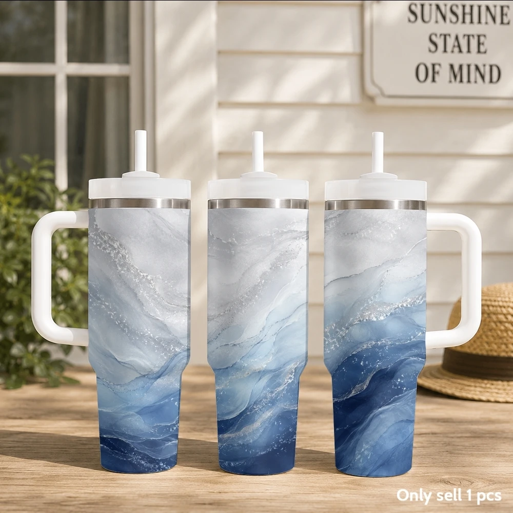 Man of God Faith Vacuum Flasks 40oz Stainless Steel Insulated Tumbler with Handle & Straw Leakproof Travel Mug