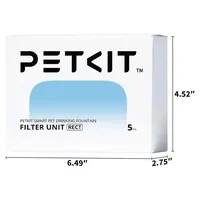 PETKIT Filter Unit Rect for EVERSWEET MAX Cordless Water Fountain, Replacement for 105 fl oz/3L Automatic Cat Fountain, 5 pack