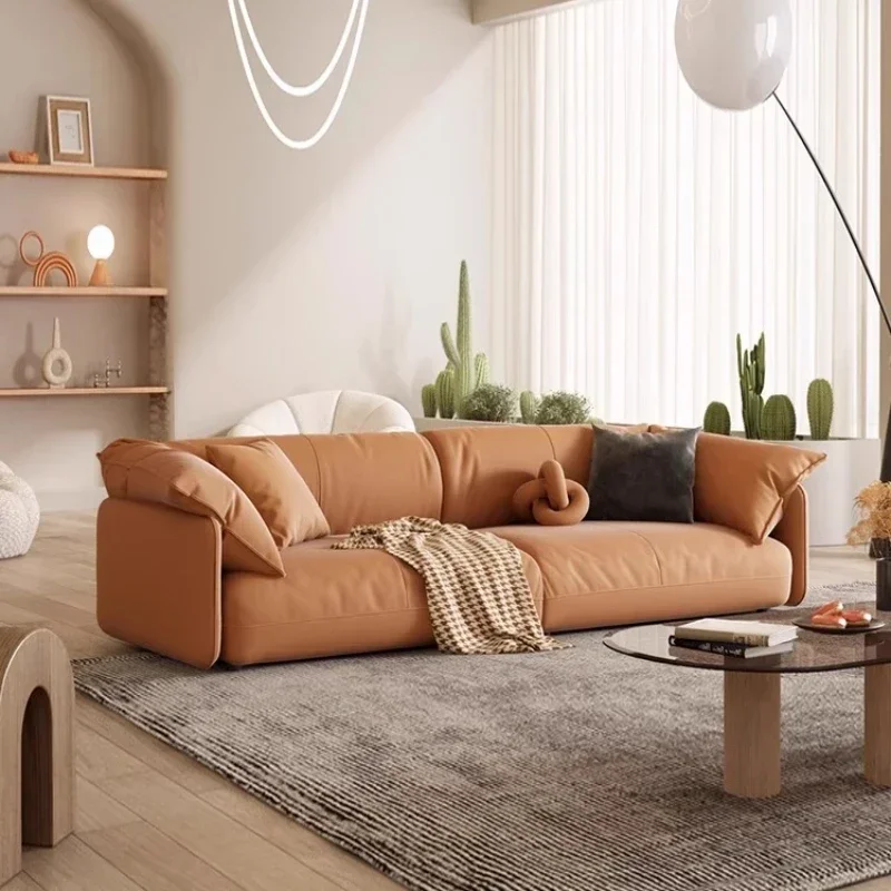 Sofá Nórdico Designer com Apoio de Braço Duplo, Sofá Relaxante para Sala de Estar, Móveis Minimalistas Pós-modernos