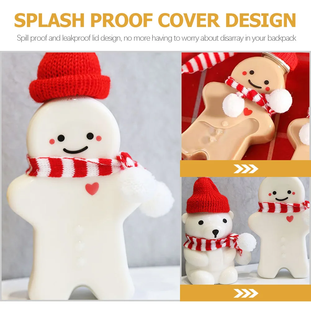 10 Pcs Christmas Drink Bottle Party Candy Jars Juice Gift Xmas Gingerbread Man Water Bottles The Pet Container Drinking Drinks