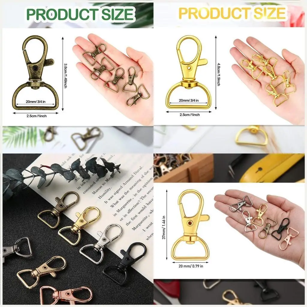 

35 PCS Lobster Clasp Keyring for Key Chain Clip Hook DIY Jewelry Bag Accessories