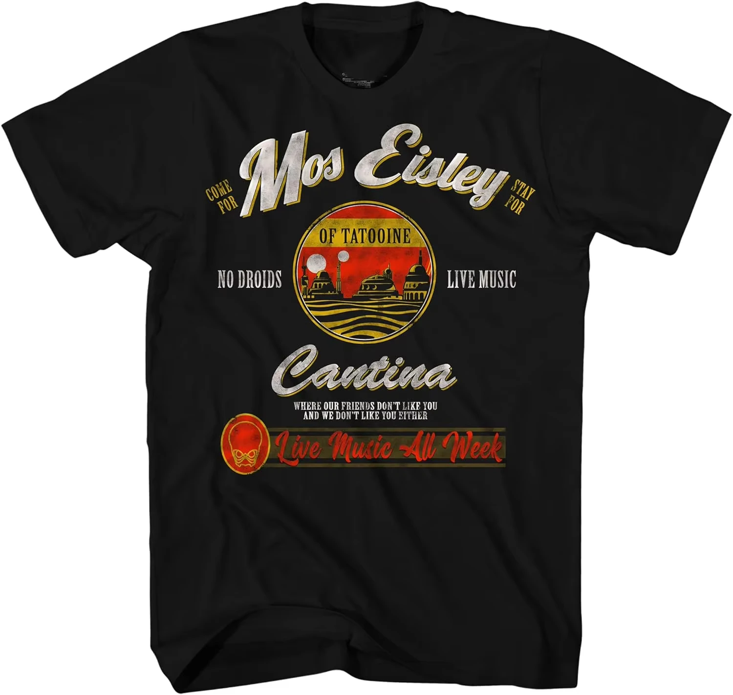 2026 New Mos Eisley Cantina Tatooine Men's Adult Graphic Tee T-Shirt High Quality O-Neck Short Sleeves Cotton T-Shirt Tops