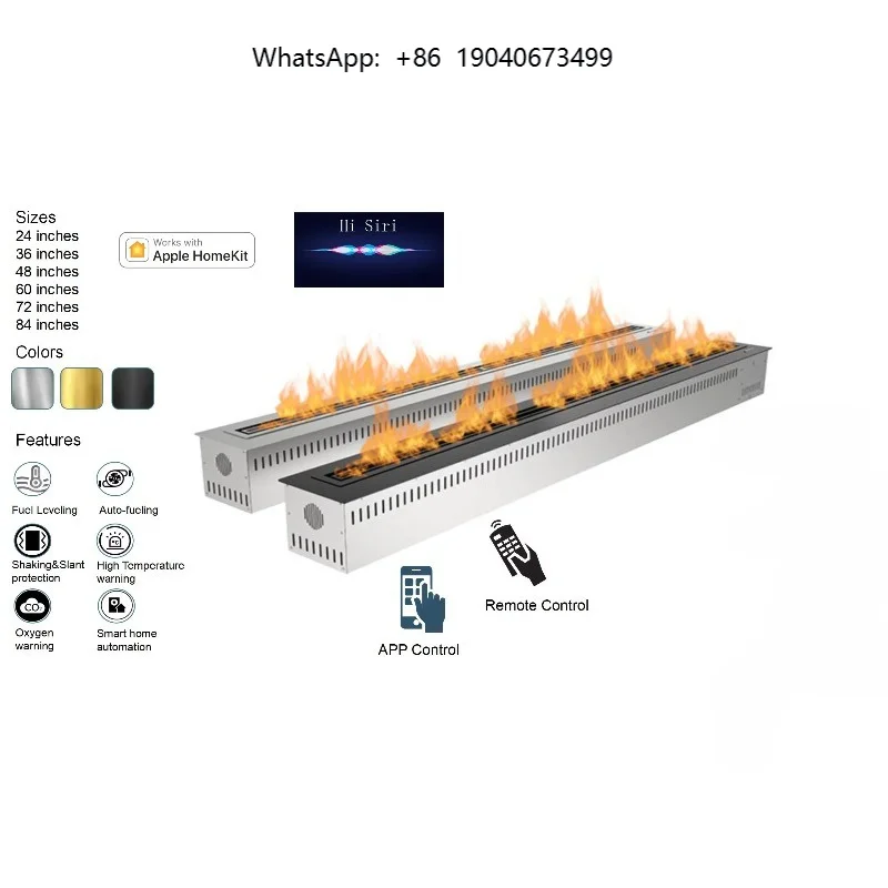 New Arrival Linear Designer Electric Fireplace 48 Inch Steel Material Eco Friendly Bio Ethanol Fireplace   L007