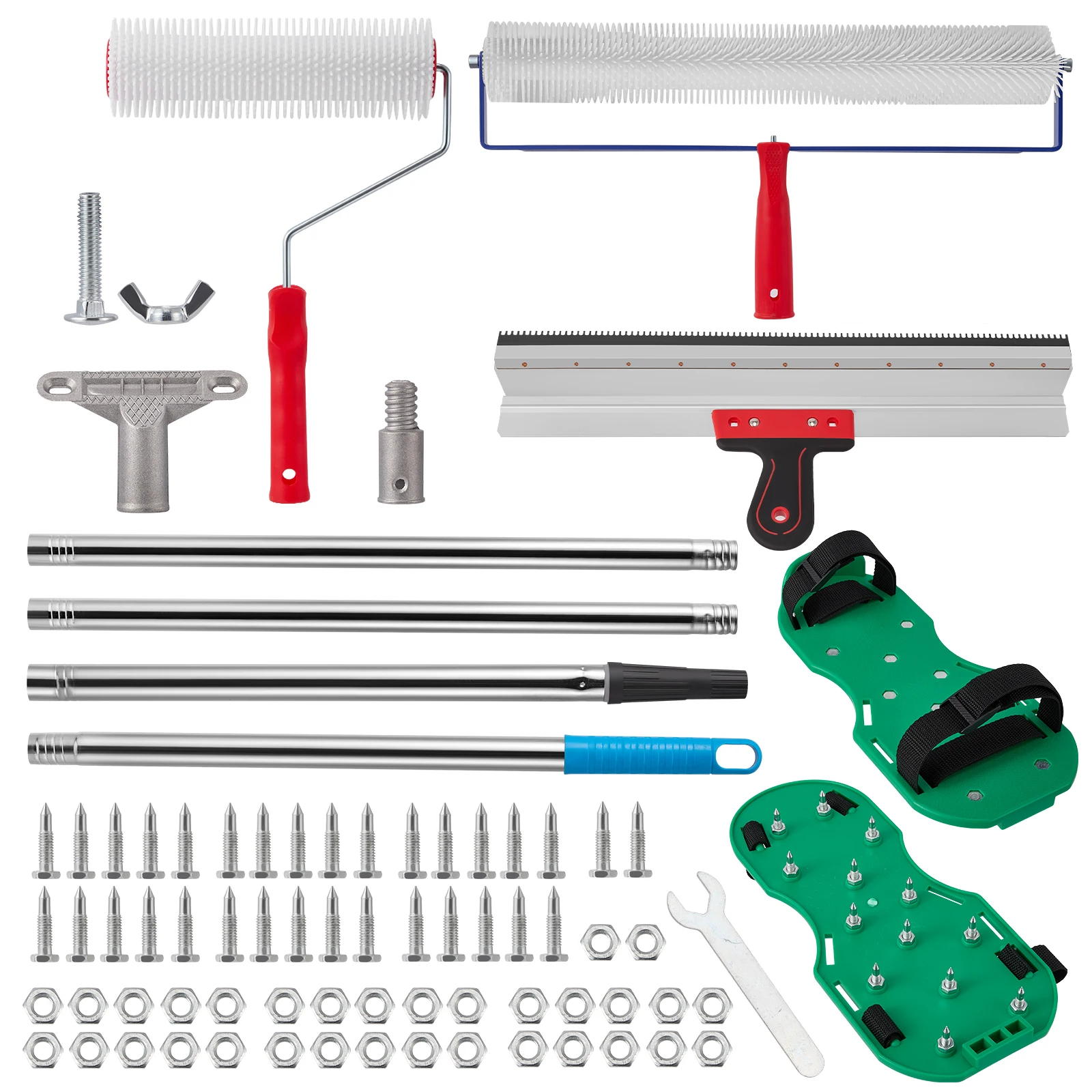 Image of Selbstnivellierendes Bodenwerkzeug-Set, Zementboden-Nivellierwerkzeug-Set, Roller- und Rake-Set mit 13-mm-Zähnen, Selbstnivellierende Werkzeuge für perfekte Böden